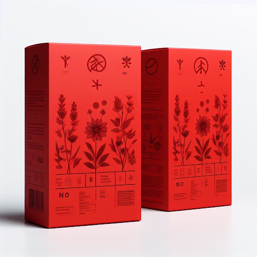 Red flowers box design